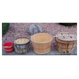 4 Wooden market Baskets