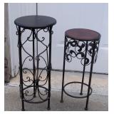2 Wrought Iron Plant Stands 23 1/4" tall 9 1/2"