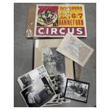 Circus poster, vintage wedding photo, Spanish