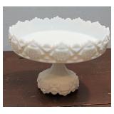 Large Westmoreland old quilt Milk Glass cake