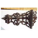 Victorian 3-tier corner shelf. 32" tall Dark