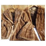 Mink jacket and mink wrap. Both poor condition.