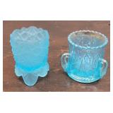 2 glass toothpick holders - 1 Westmoreland