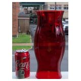Vintage Ruby Red Glass Hurricane Lamp Globe Shade