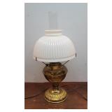 Patented 1895 brass oil lamp converted to