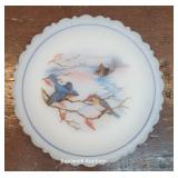 Fenton Hand Painted bluebird plate - signed