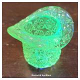 Fenton Yellow Vaseline Uranium Glass Top Hat