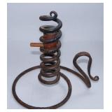 Primitive Wrought Iron Spiral Courting Candle
