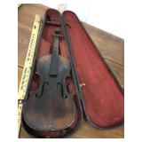 Old Violin with coffin style case *needs work