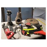 Lantern, clock, vest, saw from Railroad estate