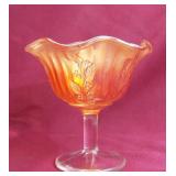 FENTON Marigold Carnival Glass Holly Berry