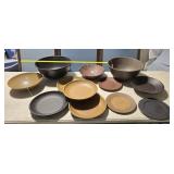 Wood and resign plates and bowls CLEAN!!