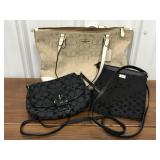 3 Designer purses- 2 small black & medium sized