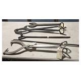 Tongs, alligator wrench, etc from Railroad estate
