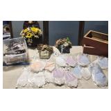 2 tubs &Drawers, flower arrangements, mini lights,