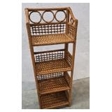 Folding wicker shelf 15"20"44"