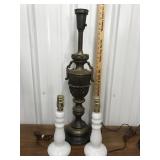 Lamps - milk glass, wood & brass?