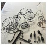 Metal bike, cup planter & more