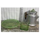 Glow glass cake plate, square dish and