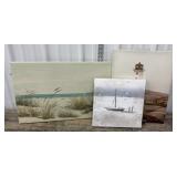 3 Nautical Prints On Canvas