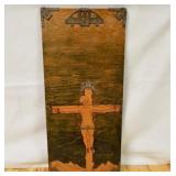 Mixed media wooden art/picture. Dated 1968 with