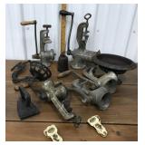 Metal grinders, iron, planter, weight etc