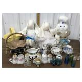 Stuffed bunnies, pillsbury dough boy puppet, shot