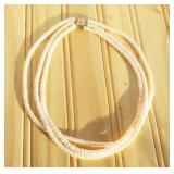 Nice chocker style pearl 3-strand necklace. Nice