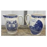 2 Old English Stafffordshire ware pitchers