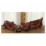 2 Cast iron firetrucks
