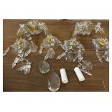 Pair glass wall sconce lighting *need some repair