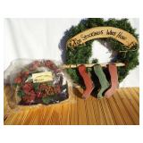 Two wreaths. Smaller is 10" diameter and larger