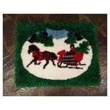 MCM Hooked Holiday Theme Rug. 34" x 27"