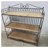 Iron and wicker shelf 36"14"36"