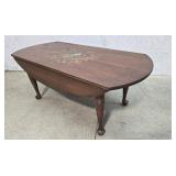 Queen Anne stenciled drop leaf coffee table