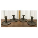 4 vintage tin pushup Candle holders