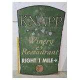 Knapp winery and restaurant sign