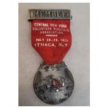 1920 Ithaca volunteer fireman association ribbon