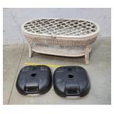 Coffee table, 2 umbrella holders