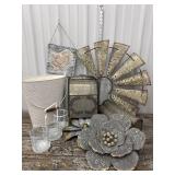 Metal home decor - mailbox, candle caddy, shelf,