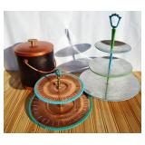 Tiered bonbon/dessert stands, leather wrapped ice