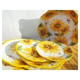 Sunfower & honey bee melamine dishes. Large