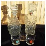 MCM Decanters and rocks glasses. Glasses Federal