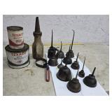 Texaco oil cans and oil cans