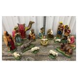 Chalkware Nativity figures * some damage and
