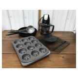 Cast iron pans, ginger food processor, baking