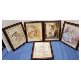 5 framed Beatrix Potter prints