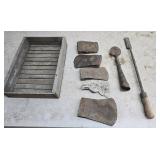 Axe heads, crate