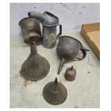 Coleman no1 funnel, copper funnels, etc