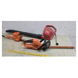 Electric leaf blower, hedge trimmers